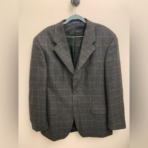 Vintage 90’s Chaps Ralph Lauren 100% Wool Windowpane Sport Coat Men’s 44R Blazer